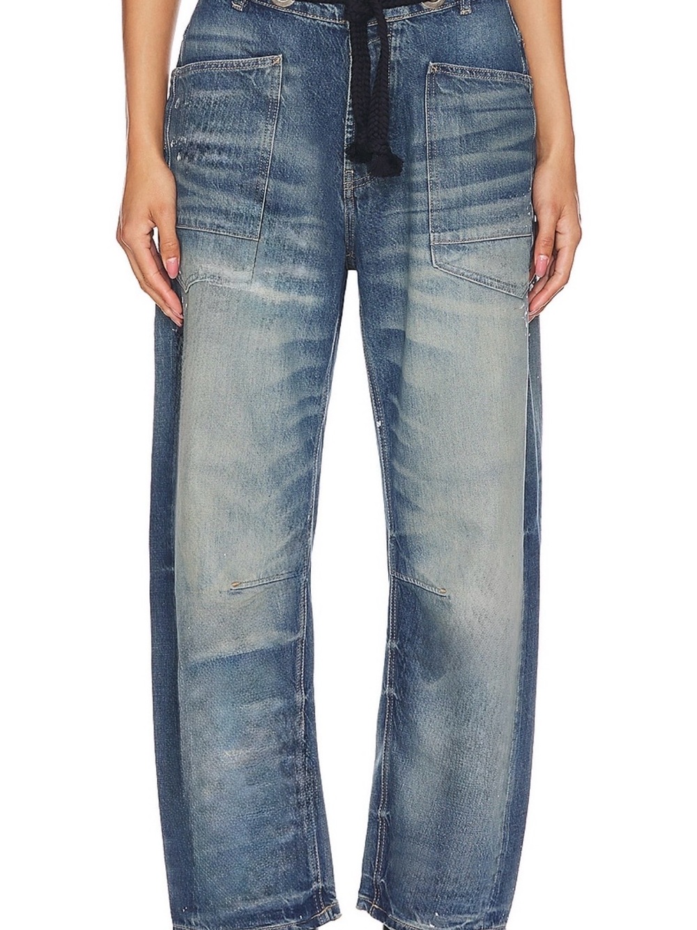 Free People Moxie Denim Low Ride Barrel Jeans